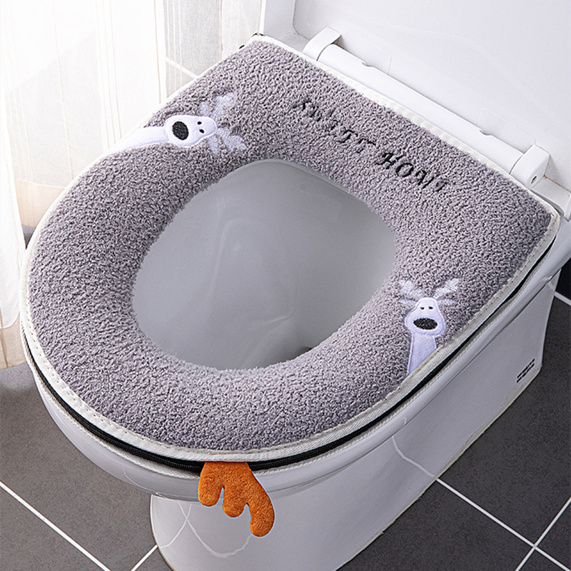 乐艺佳 马桶垫圈大号防水马桶坐垫家用坐便垫坐便套马桶圈四季可水洗马桶套坐便器垫 可爱小鹿灰色（拉链款）使用感如何?