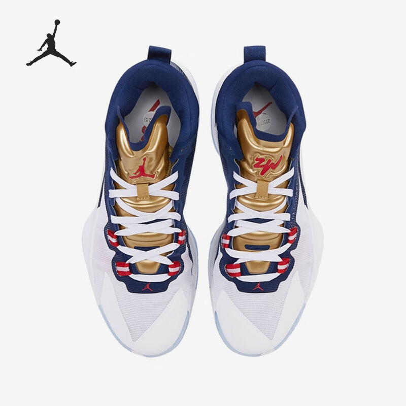 NIKE/耐克Air Jordan Zion 1锡安一代男鞋休闲鞋运动实战缓震篮球鞋 DA3129-401 白/大学红/蓝 41