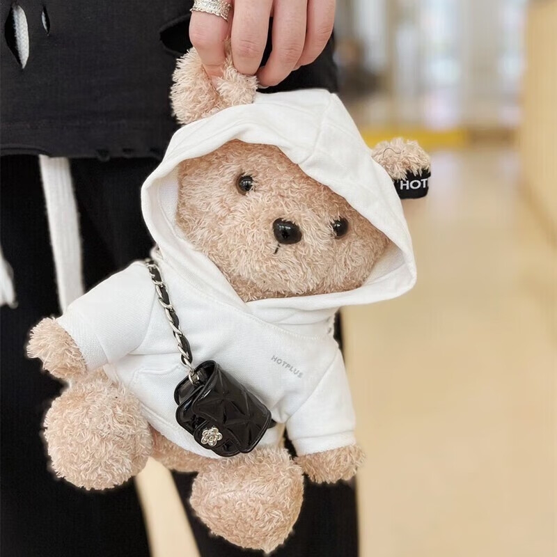 HOTPLUS哈品卫衣小熊保温杯女高颜值可爱带吸管学生网红水杯新年圣诞礼物 卫衣熊紫色 450ml