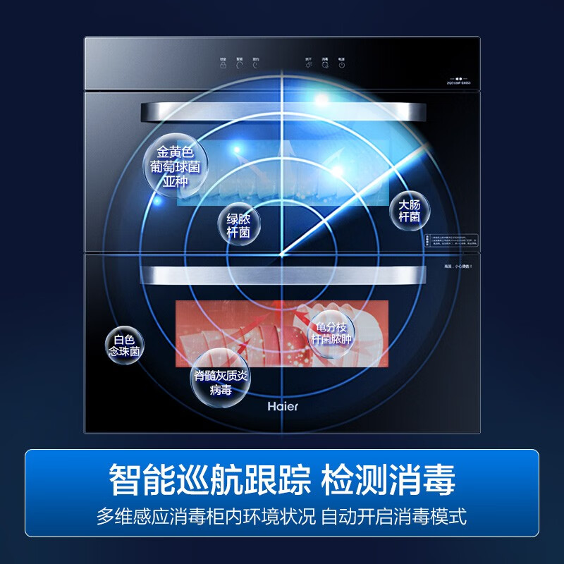 海尔（Haier）消毒柜家用 嵌入式消毒柜智能跟踪 光波巴氏消毒 自营厨房碗筷消毒 ZQD100F-E60S3