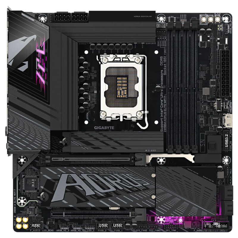 技嘉(GIGABYTE)小雕Z890M AORUS ELITE WIFI7 DDR5主板 支持CPU Ultra 285K 265K 270K PLUS LGA 1851