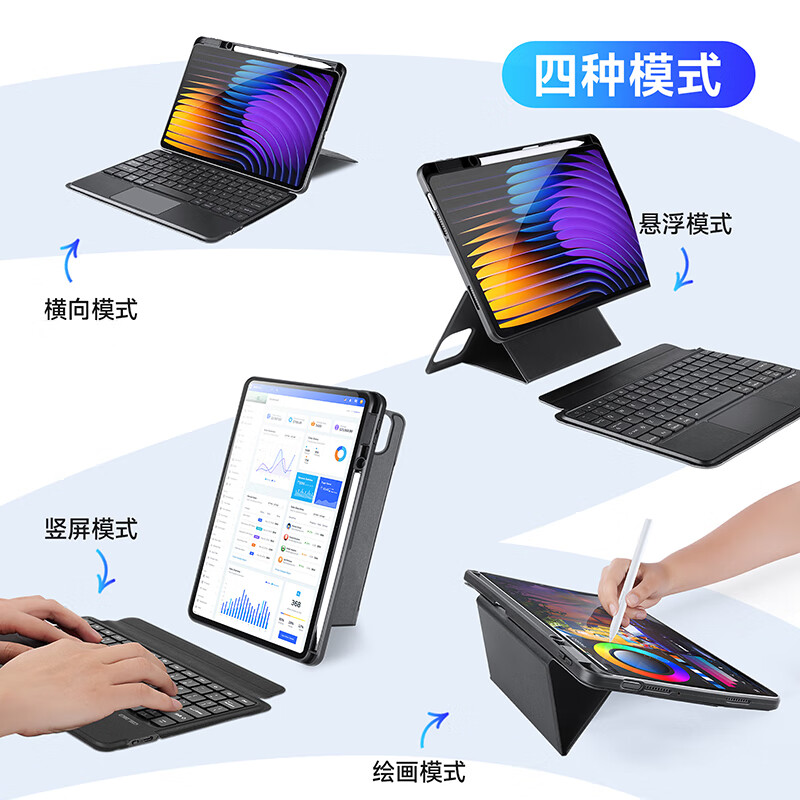 DUX DUCIS适用小米平板pad7 PRO 11.2蓝牙键盘保护套xiaomi Pad6横竖支撑磁吸分离11英寸平板触控全包防摔 小米平板Pad6/ 6 Pro【横竖支撑+鼠标】