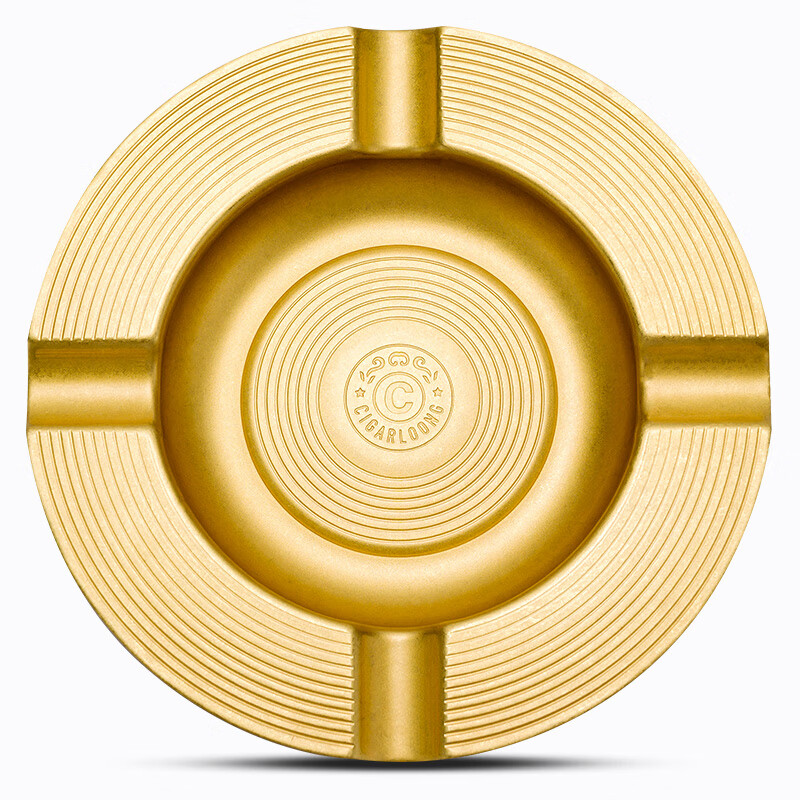 缸复古创意家用办公室摆件个性大口径不锈钢雪茄烟缸 条形古铜花纹