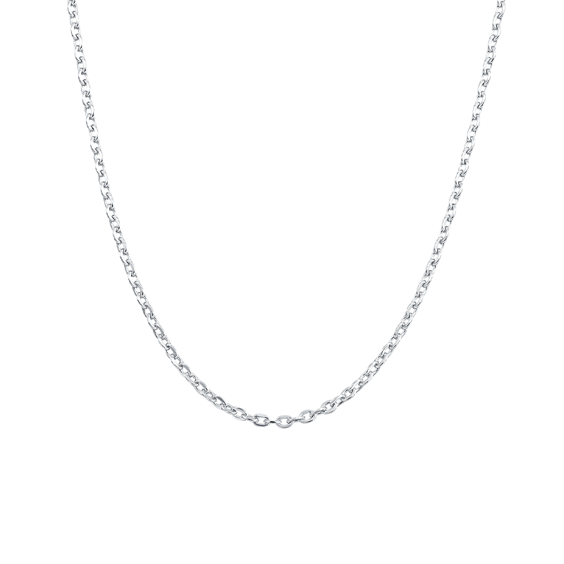 梦金园 铂金项链 白金O字链PT950素链锁骨链男女款礼物