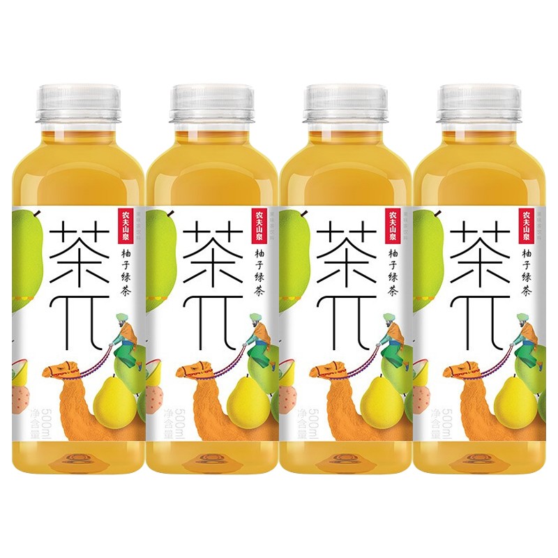 农夫山泉 茶派 茶兀 果味饮料 500ml*4瓶 柚子绿茶*4瓶