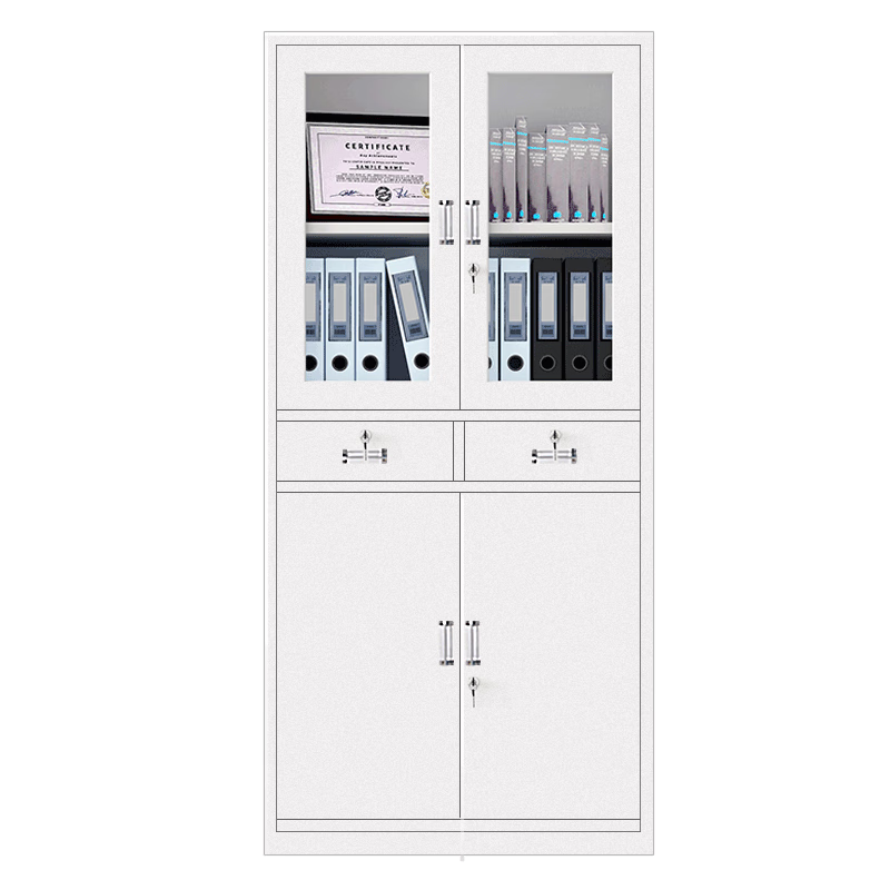 奈高文件柜办公柜钢制铁皮柜资料柜财务室凭证柜档案柜抽屉储物柜员工柜带锁中二斗文件柜