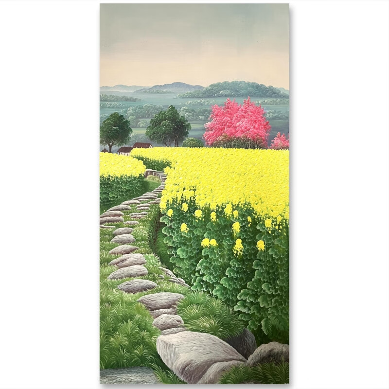 郭国锦精品手绘xh《田园风光》尺寸60*120cm 附视频合影
