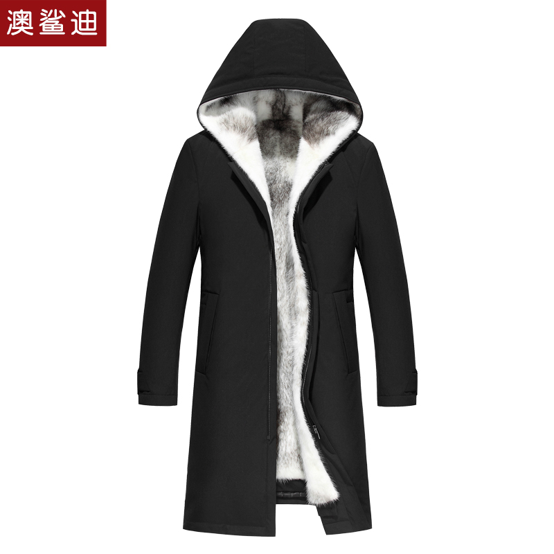 帽天鹅绒十字貂内胆水貂袖皮草中老年冬季保暖防风尼克服母貂貂皮大衣