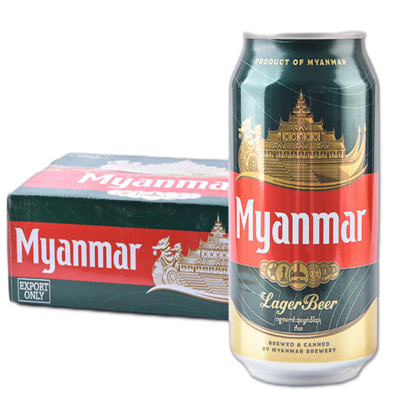 asahi缅甸缅玛啤酒myanmar拉罐装整箱330ml×24罐