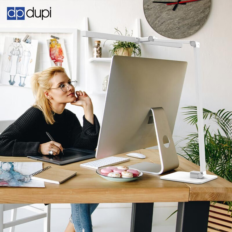 dpdupi德普护眼台灯学习学生阅读国AA级智能全光谱防蓝光防眩光节日礼物 80cm大白折叠款 全光谱护眼台灯