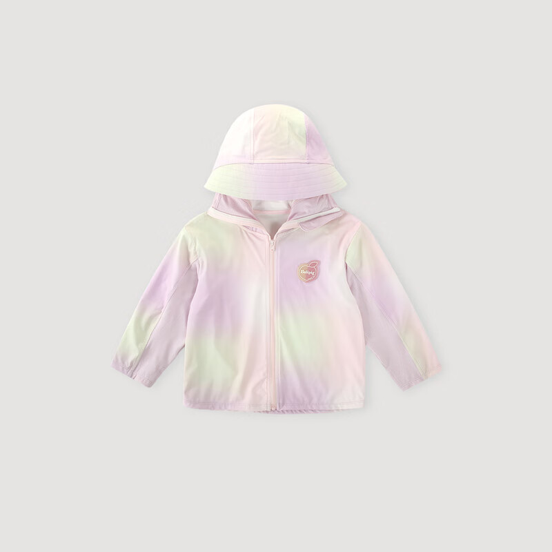 巴厘小猪（BALIPIG）儿童外套防晒服UPF100夏季薄款中大童长袖女 蜜桃气泡 100