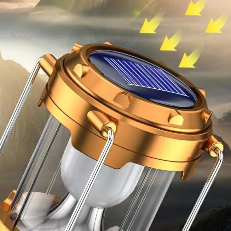 必音户外野营灯多功能太阳能充电led手提灯拉升锂电池马灯便捷式超亮