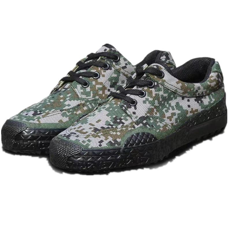 甲者 老式迷彩鞋解放鞋胶鞋低帮作训鞋男士劳保鞋工地搬砖鞋徒步登山