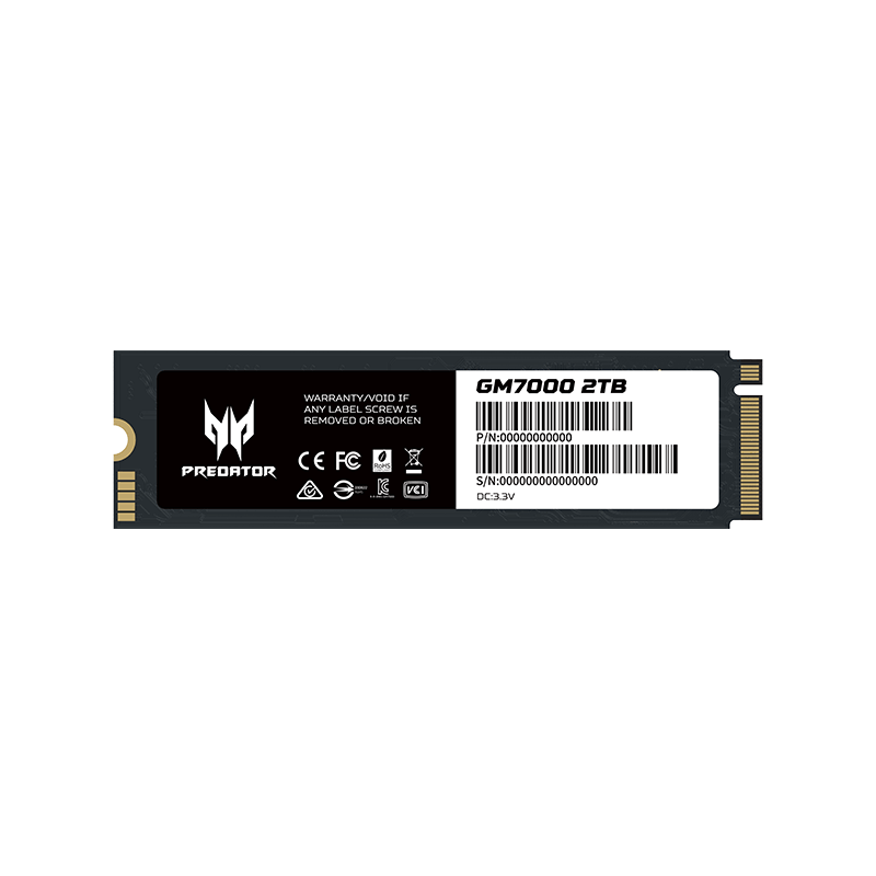 PREDATOR 宏碁掠夺者 GM7000 NVMe M.2 固态硬盘 2TB（PCI-E4.0）