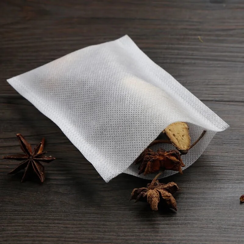 鸿盛德100个热封无纺布袋一次性茶包袋中药袋过滤袋茶叶袋药粉袋足浴袋 6*8厘米(100个)