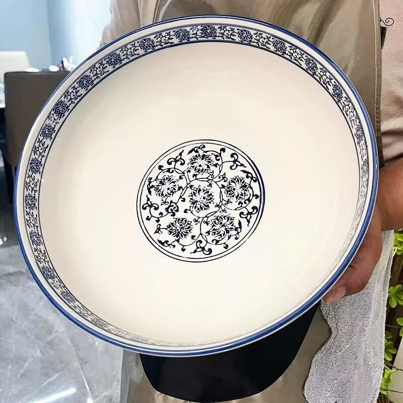 青花瓷水煮鱼大碗酸菜鱼大盆碗大容量家用毛血旺碗酒店陶瓷汤盆 优级品 青花瓷8英寸(1个)