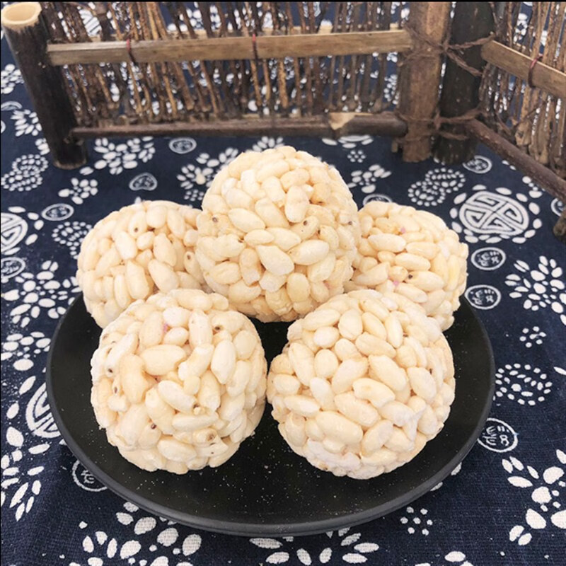 李绅大米球手工米团酥球米花团怀旧传统爆米花糖麻球休闲童年阜阳特产