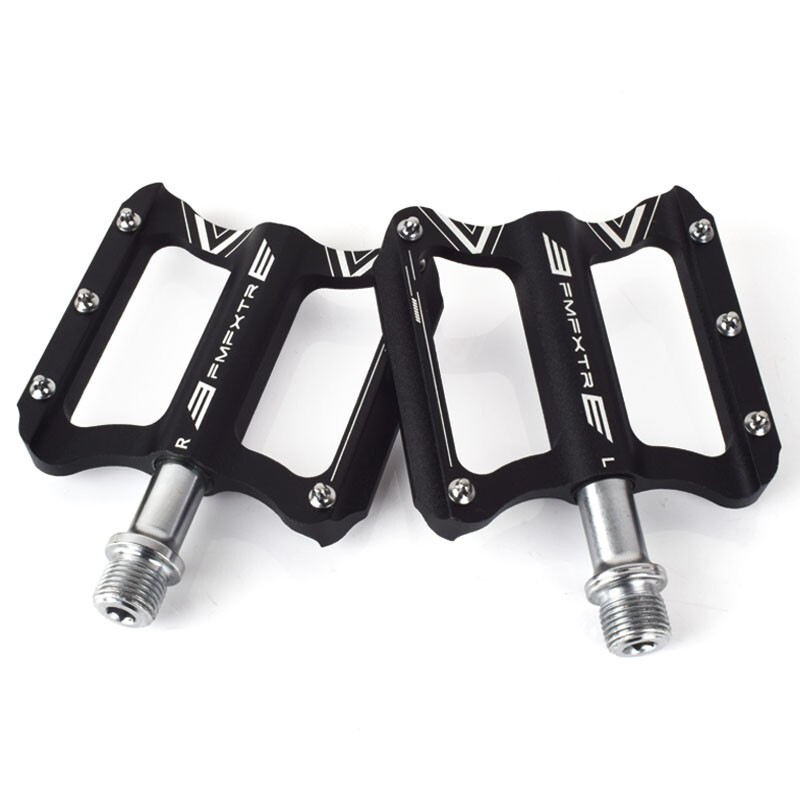 山地车脚踏轻du轴承踏板轻量公路车炫彩铝合金脚蹬踏板骑行配件 黑色
