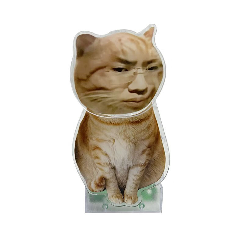 听泉猫摇头桌面摆件高颜值周边立牌diy摇摇乐钥匙扣ins风潮玩 听泉猫