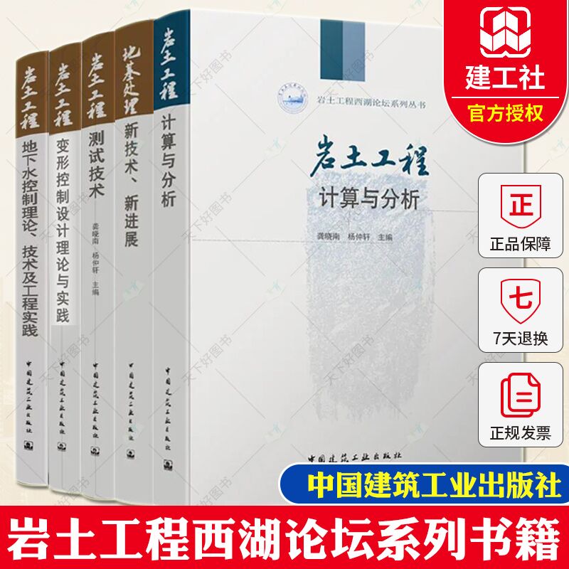 岩土工程书 岩土工程西湖论坛系列丛书全套5册 岩土工程地下水控制理论技术及工程实践+岩土工程计算与分析+地基处理新技术新进展+岩土工程变形控制设计理论与实践+测试技术 中国建筑工业出版社建筑工具书
