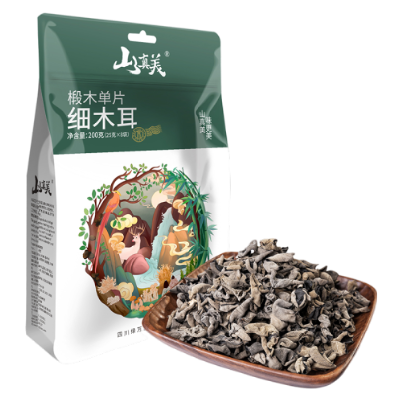 山真美南北干货:青川椴木单片精品细木耳价格走势