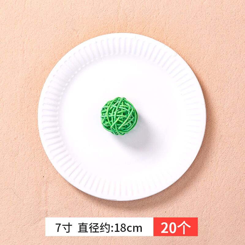 一次性白色纸盘幼儿园画画蛋糕盘子手工diy制作儿童手绘美术材料 7寸