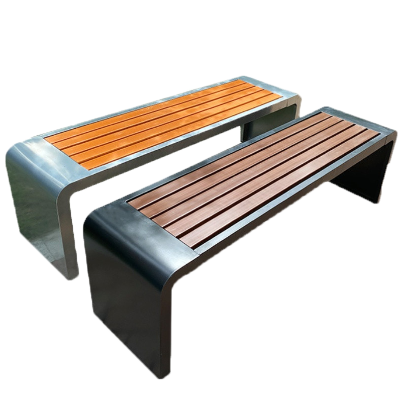 蚁伽 公园椅 户外长椅 室外公园椅子 小区室外长凳休闲长条椅塑木露天凳 1.2m银色