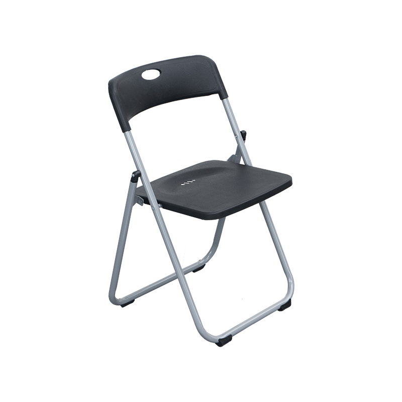 帅力 折叠椅子 现代简约塑料办公电脑便携椅客厅阳台休闲靠背餐椅 黑色SL8347