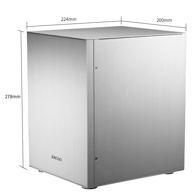 乔思伯（JONSBO）C2 银色 MINI机箱（支持24.5*21.5CM尺寸内主板/全铝机箱/ATX电源/80MM高内散热器）