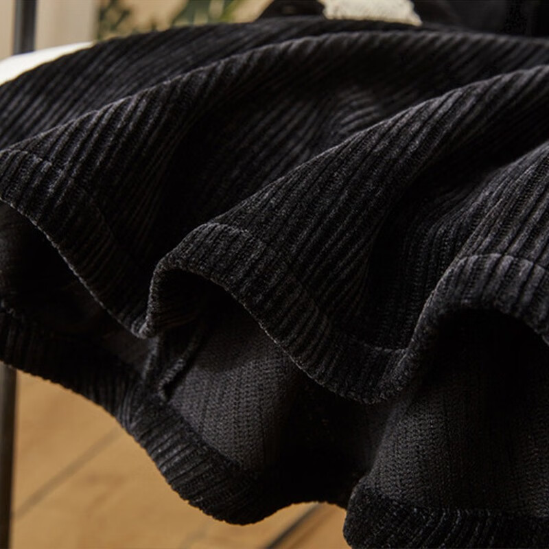 莎妮朵罗大码女装连衣裙秋冬新品胖mm胖人显瘦款遮肚遮肉修身小黑裙17820  黑色- 加绒 2XL 建议120-140斤穿着