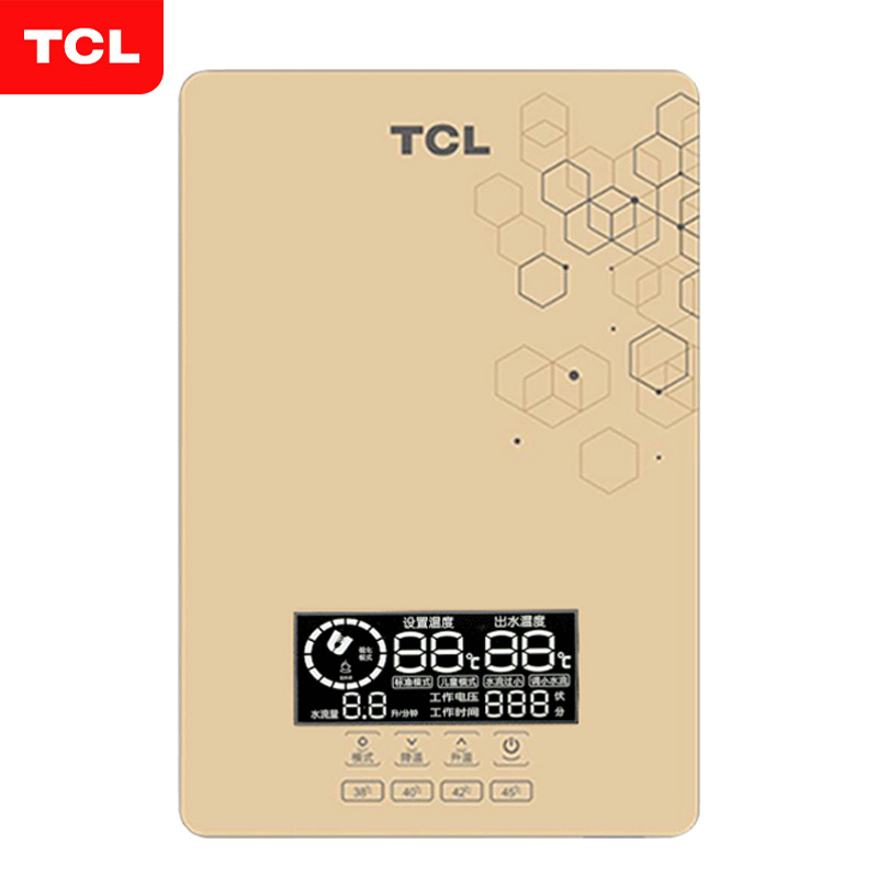 TCL 即熱式電熱水器電家用衛(wèi)生間加熱器速熱洗澡器小型淋浴加熱寶即開即熱快速加熱恒溫洗澡機(jī)免儲(chǔ)水 土豪金豪華款【7000W+遙控+空開+配件禮包】