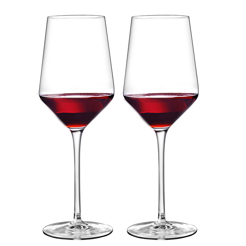 佳佰 红酒杯水晶玻璃 葡萄酒杯 纯手工吹制无铅高脚杯 两支礼盒套装洋酒杯450ml