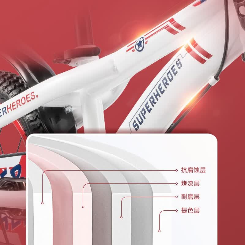 途锐达18寸辅助轮儿童自行车儿童6-12岁小孩20寸脚踏车宝宝单车山地车 白色 18寸适合身高120-150CM