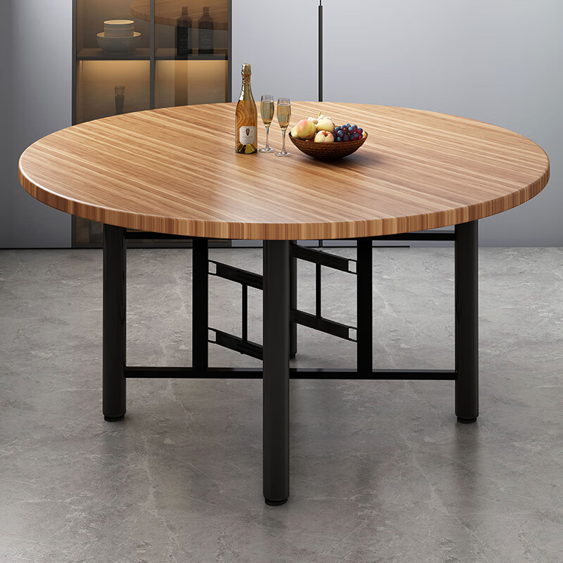 餐桌家用小户型折叠现代简约饭桌实木桌子折叠大排档简易吃饭圆桌 1.