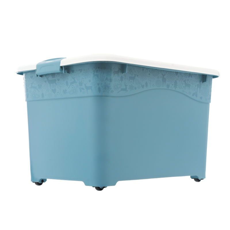禧仕多 环保加厚抗压塑料收纳箱 蓝色 150L一个装 衣物整理箱 玩具收纳储物箱 搬家收纳整理箱