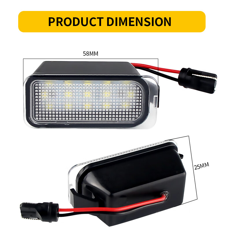 劲战适用福特08-17款蒙迪欧福克斯嘉年华LED车牌灯后牌照灯专用总成 LED解码白光 两只装