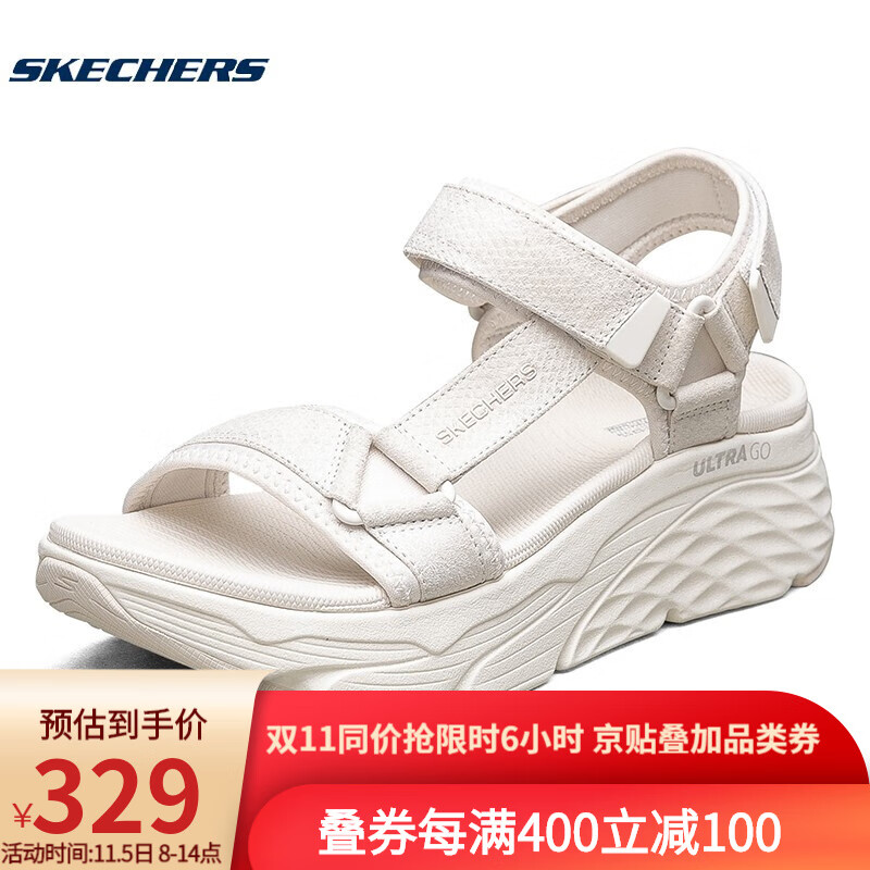 斯凯奇女凉鞋2021新款,斯凯奇中老年女运动鞋 skechers斯凯奇凉鞋女2021夏季新品透气休闲运动缓震沙滩鞋厚底增高