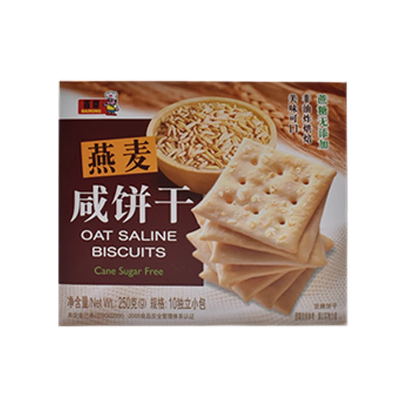 百荣（BAIRONG）燕麦咸饼干办公室小零食添加燕麦苏打早餐小包装 咸燕麦饼干1.5Kg