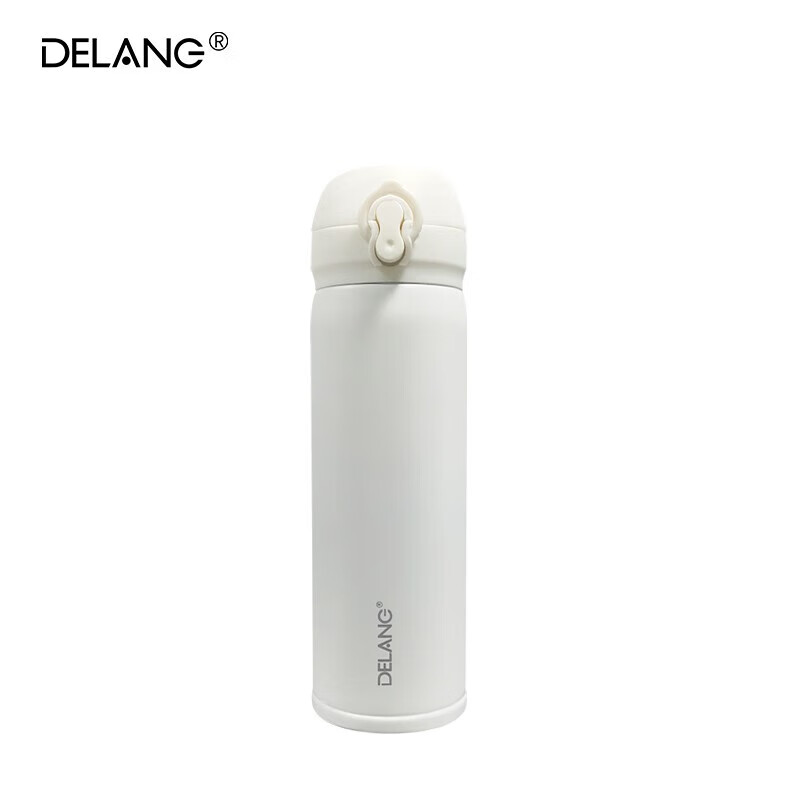 德琅(DELANG)保温杯办公商务保温杯 DL8108-420ml弹跳杯-象牙白