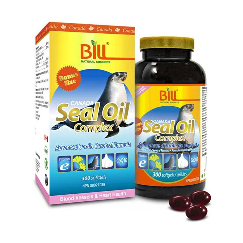 加拿大海豹油 加强型 BILL复合海豹油 含VE大蒜素300粒 海豹油