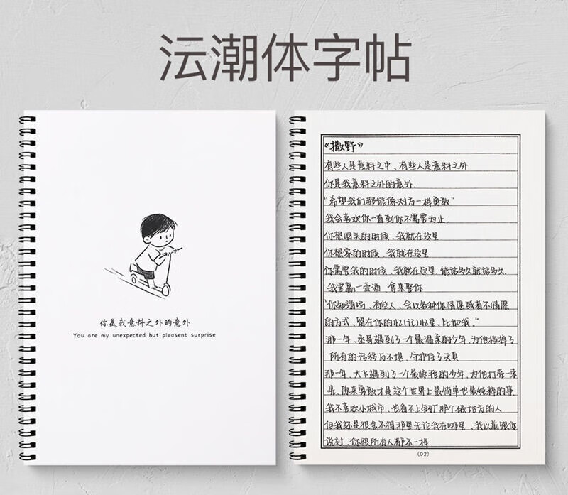 沄潮体手写练字帖奶酪鲸落高中生高中女生硬笔书法练字本速成 沄潮体