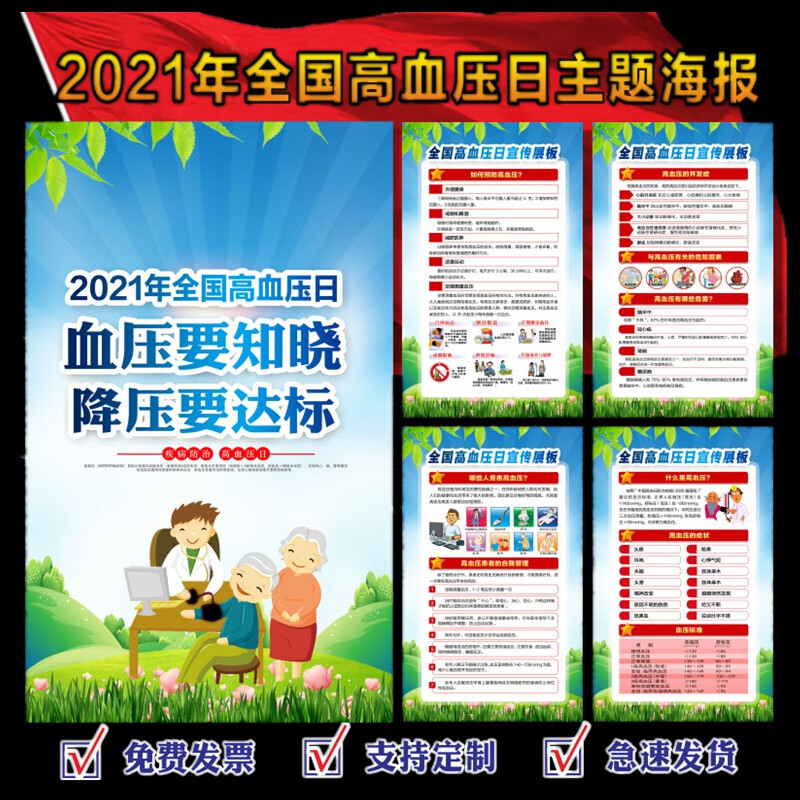 2021年全国高血压日主题海报挂图展板预防高血压疾病健康教育知识海报