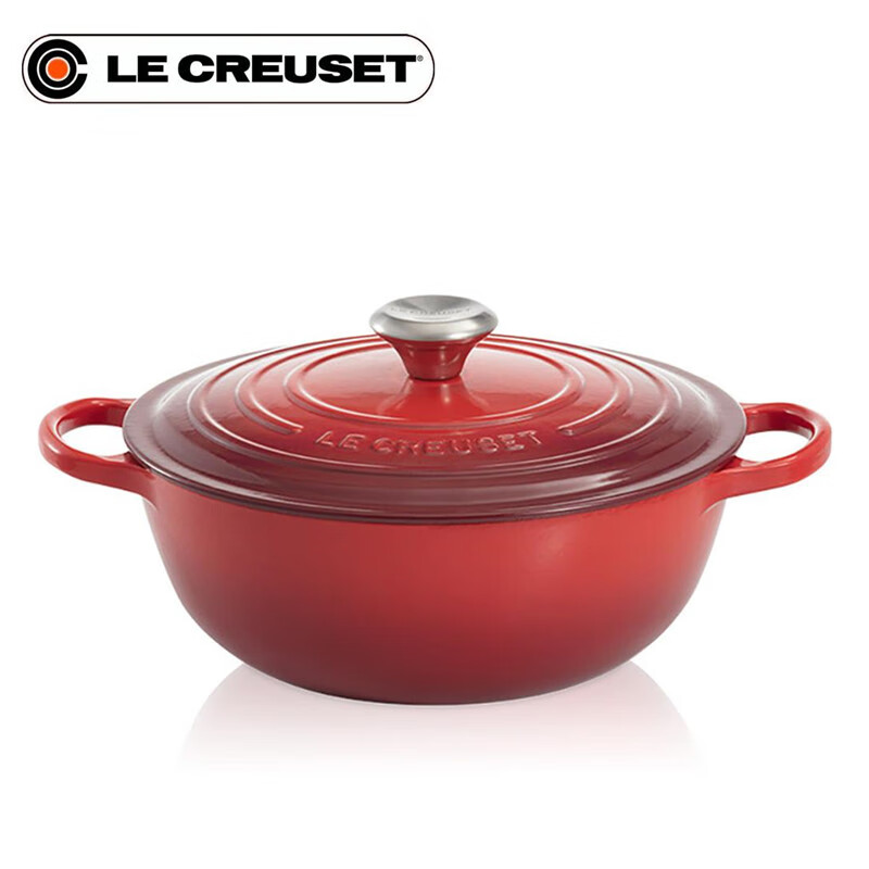 酷彩(le creuset)s级珐琅铸铁锅深烧锅汤锅炖锅 樱桃红26cm