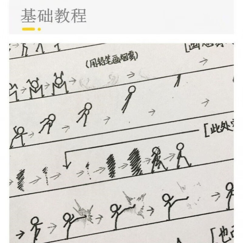 2021新款手翻书电影书 火柴人手稿画 手翻书动画儿童创意火柴人格斗