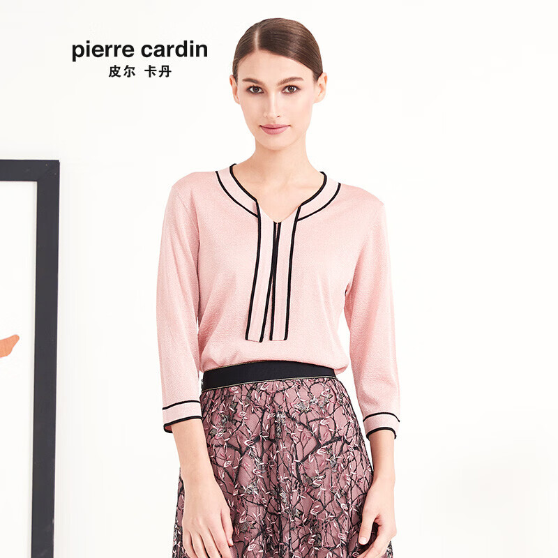 皮尔卡丹女装秋季新款粉红色长袖衫保暖套头衫P93KP70F0 商场同款 粉色 40A(170/92A)