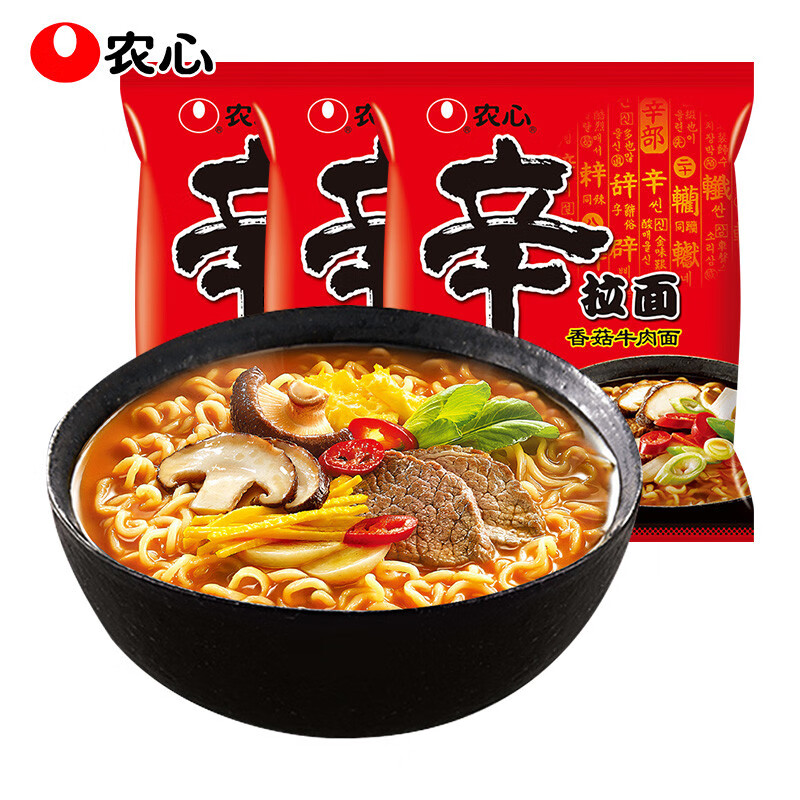 农心辛拉面 辣白菜韩式拉面 芝士拌面 即食煮面海鲜汤面火锅方便面