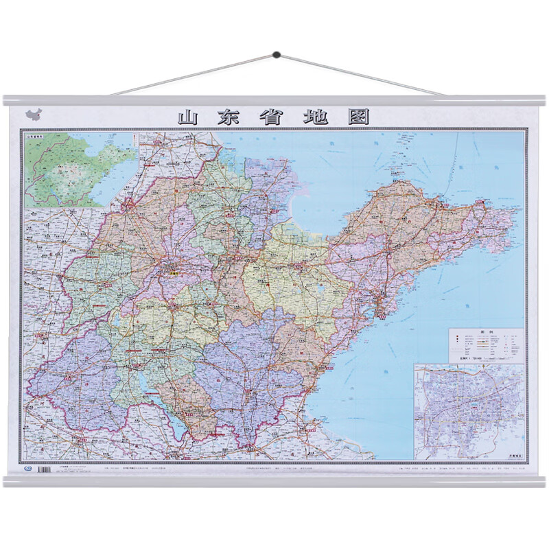 新版 山东省地图挂图 1.1米×0.8米 办公室 书房 家庭装饰防水覆膜山东地图 山东交通图