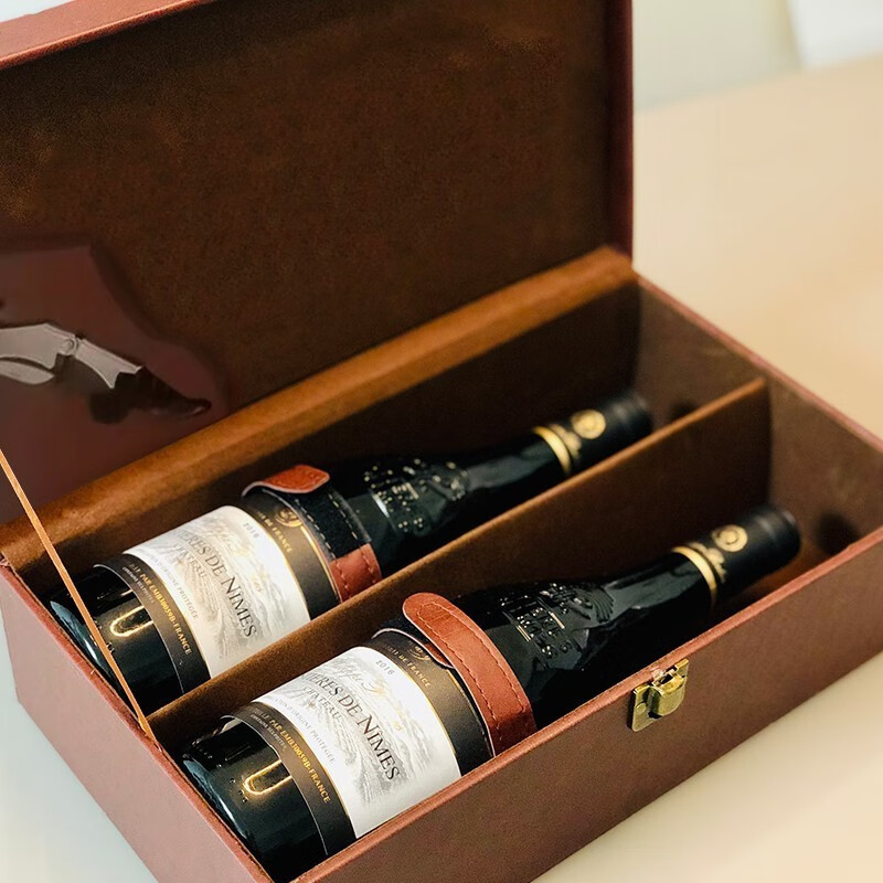 菲利宝莱（Philippe Borlais）法国进口尼姆AOP级红酒 庄园干红葡萄酒双支装送礼盒 庄园双支送礼盒