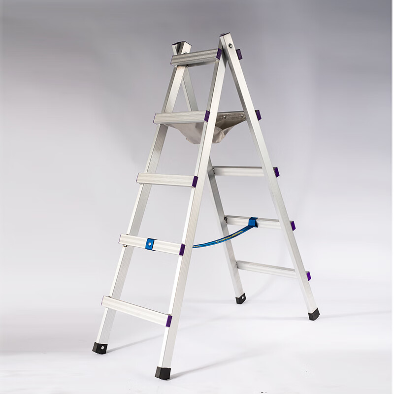可以行走的梯子铝合金人字梯加厚焊接折叠家用装修木工移动工程梯 1.