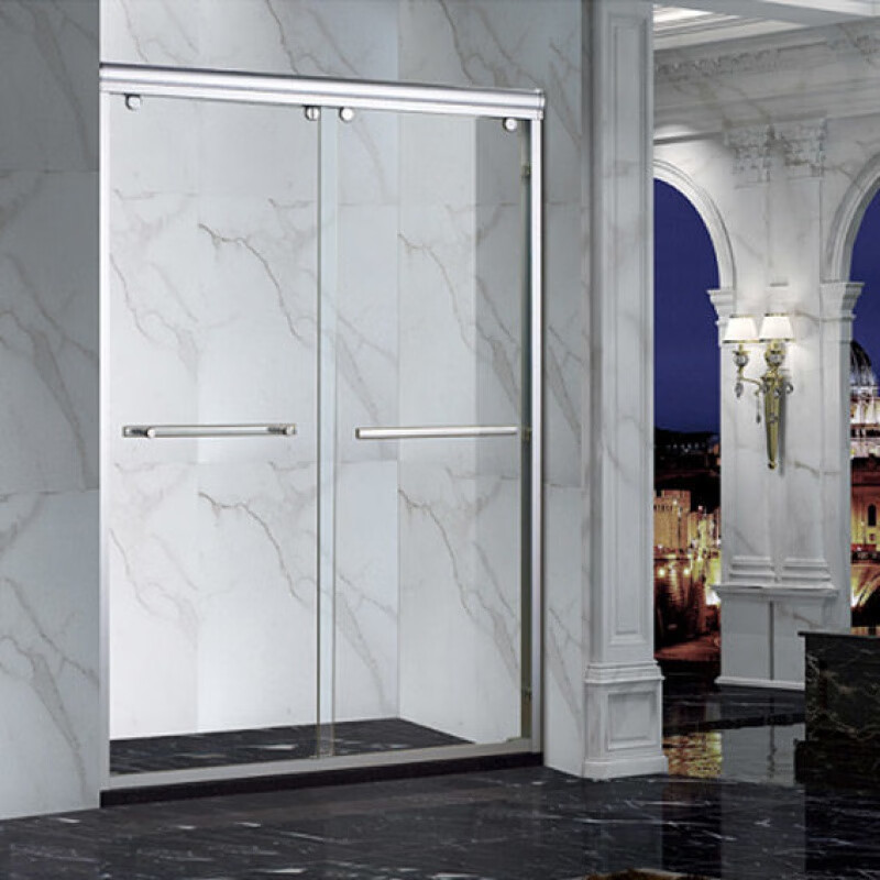 形家用一字型简易沐浴房干湿分离浴室洗澡门隔断卫生间玻璃门淋浴房